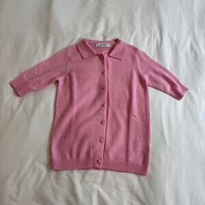 Guizio pink button down knit cardigan